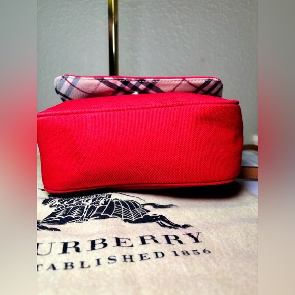Burberry Red Canvas Crossbody Bag | Leather Trim | Dust Bag Included | w/COA - Picture 14 of 16